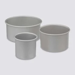 Lot 3 moules à gâteaux bord haut, Aluminium