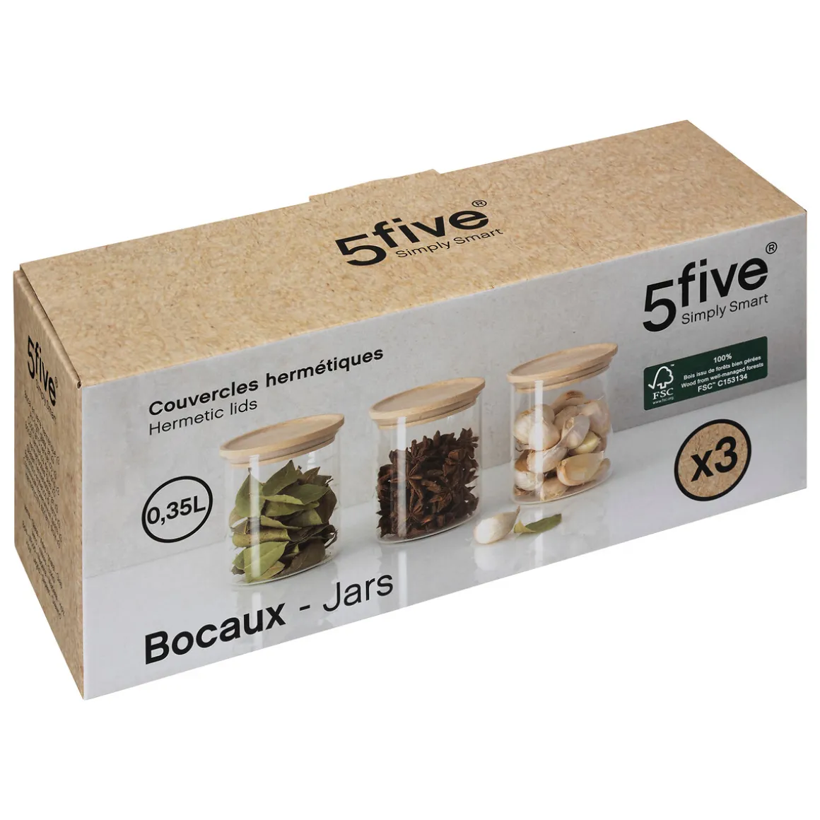 Lot de 9 bocaux de conservation hermétiques en verre 350ml