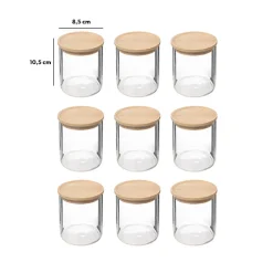 Lot de 9 bocaux de conservation hermétiques en verre 350ml