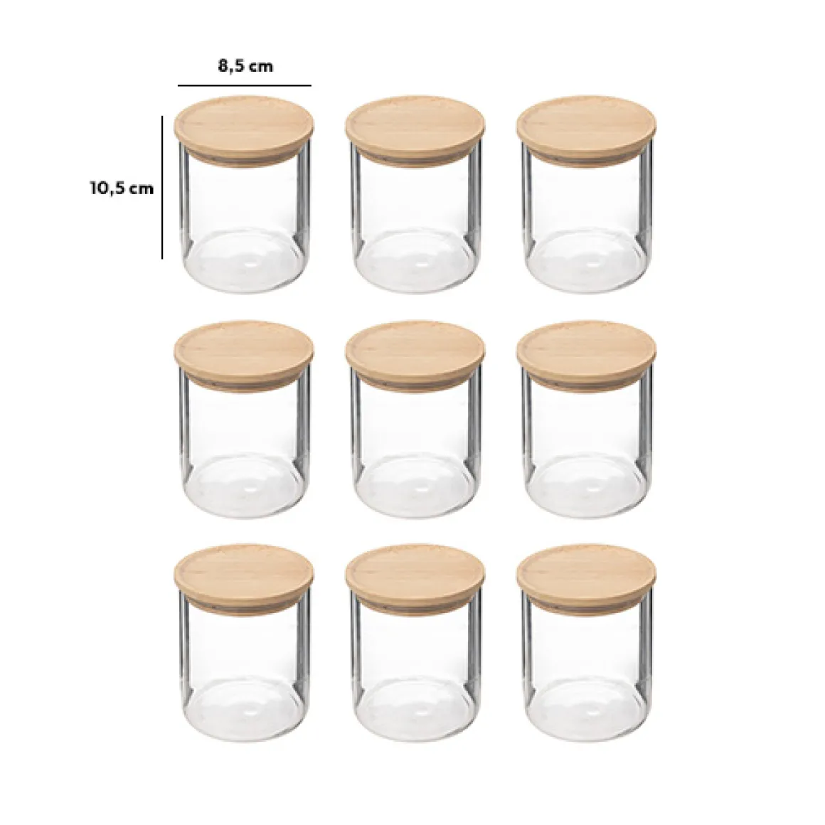 Lot de 9 bocaux de conservation hermétiques en verre 350ml