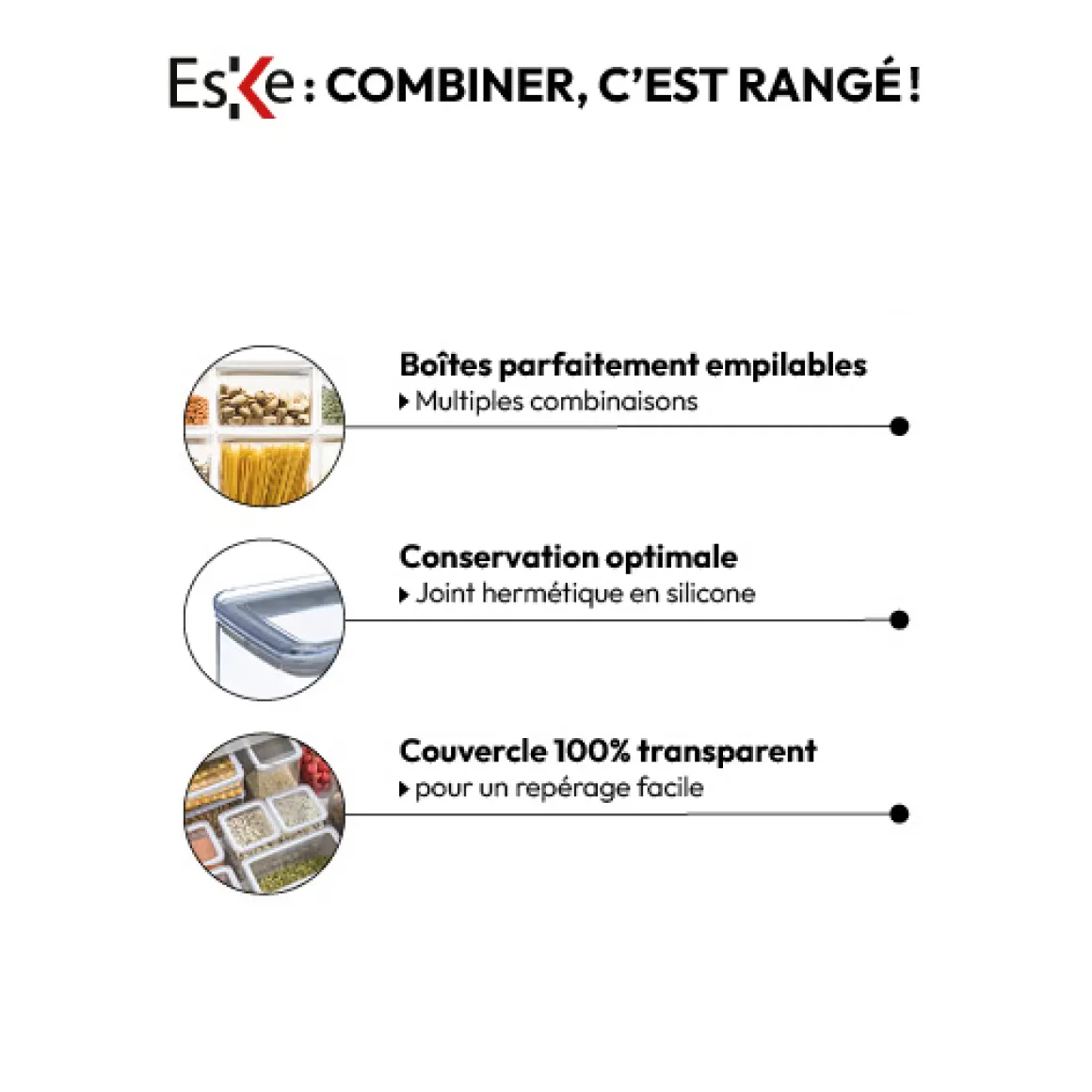 Lot de 6 bocaux de conservation hermétiques 0,5L à 1,5L