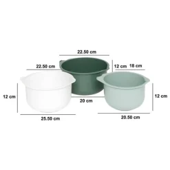 Lot de 3 bols à mixer, 1,5L/2L/3L