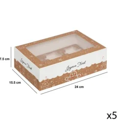 Lot de 5 boîtes à cupcakes, Beige