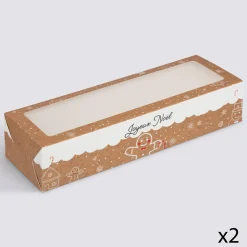 Lot de 2 boîtes à gâteaux, Beige