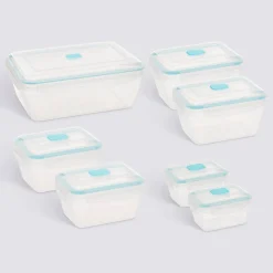 Lot de 7 boîtes de conservation, 0,4/0,8/1,5/5,6L