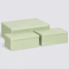 Lot de 3 boîtes de rangement, L.31/20,5 cm, Vert Clair