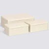 Lot de 3 boîtes de rangement, L.31/20,5 cm, Argile