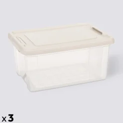 Lot de 3 boîtes de rangement 16L