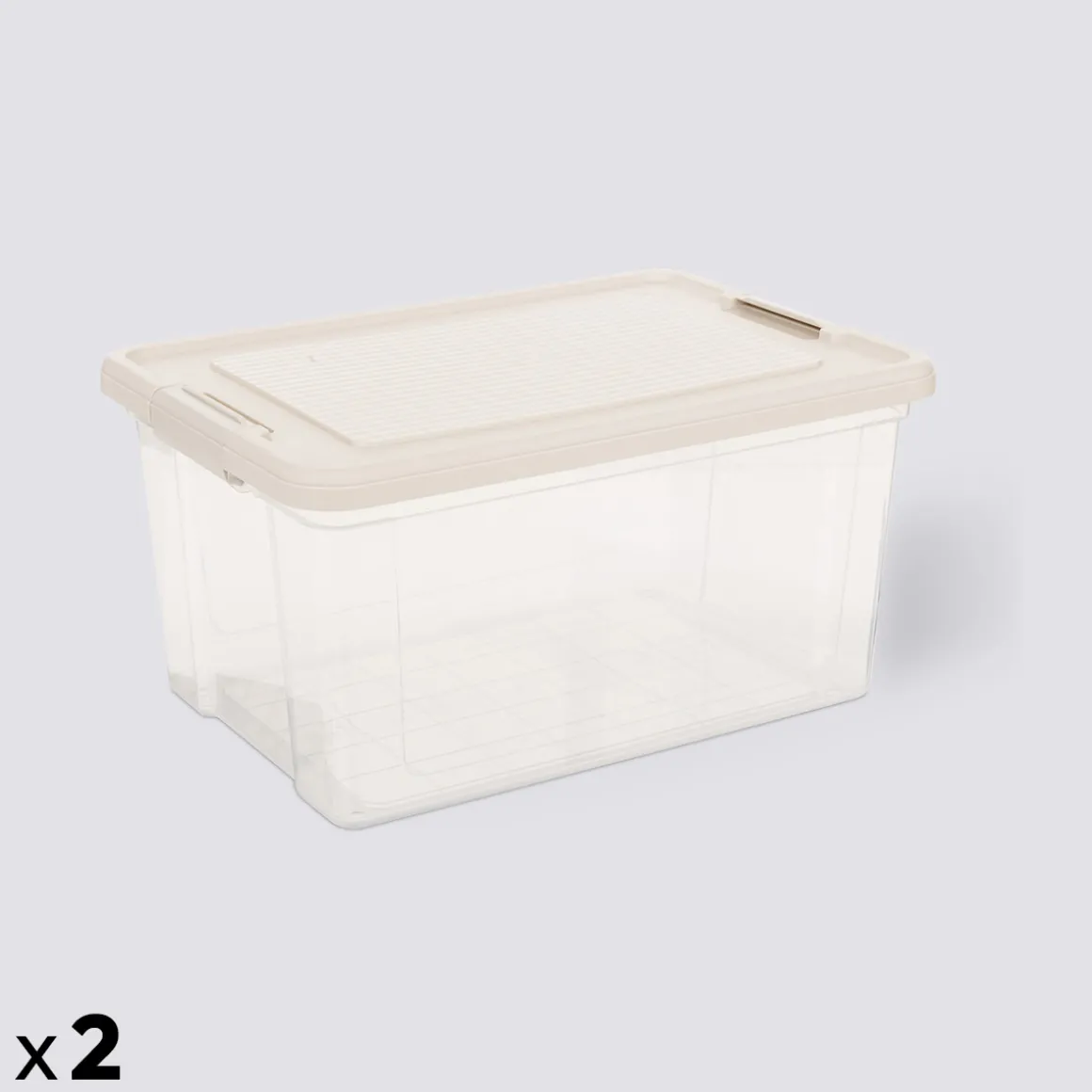 Lot de 2 boîtes de rangement 30L