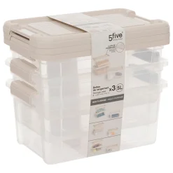 Lot de 3 boîtes de rangement 5L