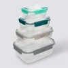 Lot de 4 boîtes en plastique rectangle