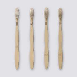 Lot de 4 brosses à dents, Bambou