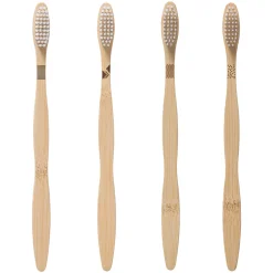 Lot de 4 brosses à dents, Bambou