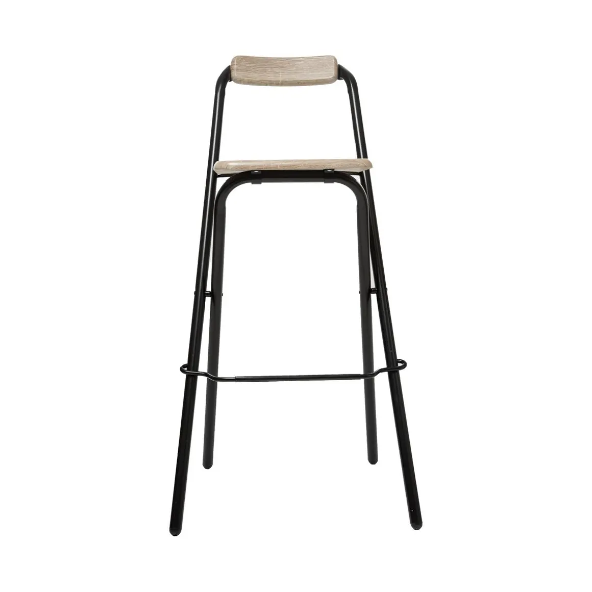 Lot de 2 chaises de bar pliantes, Effet chêne naturel