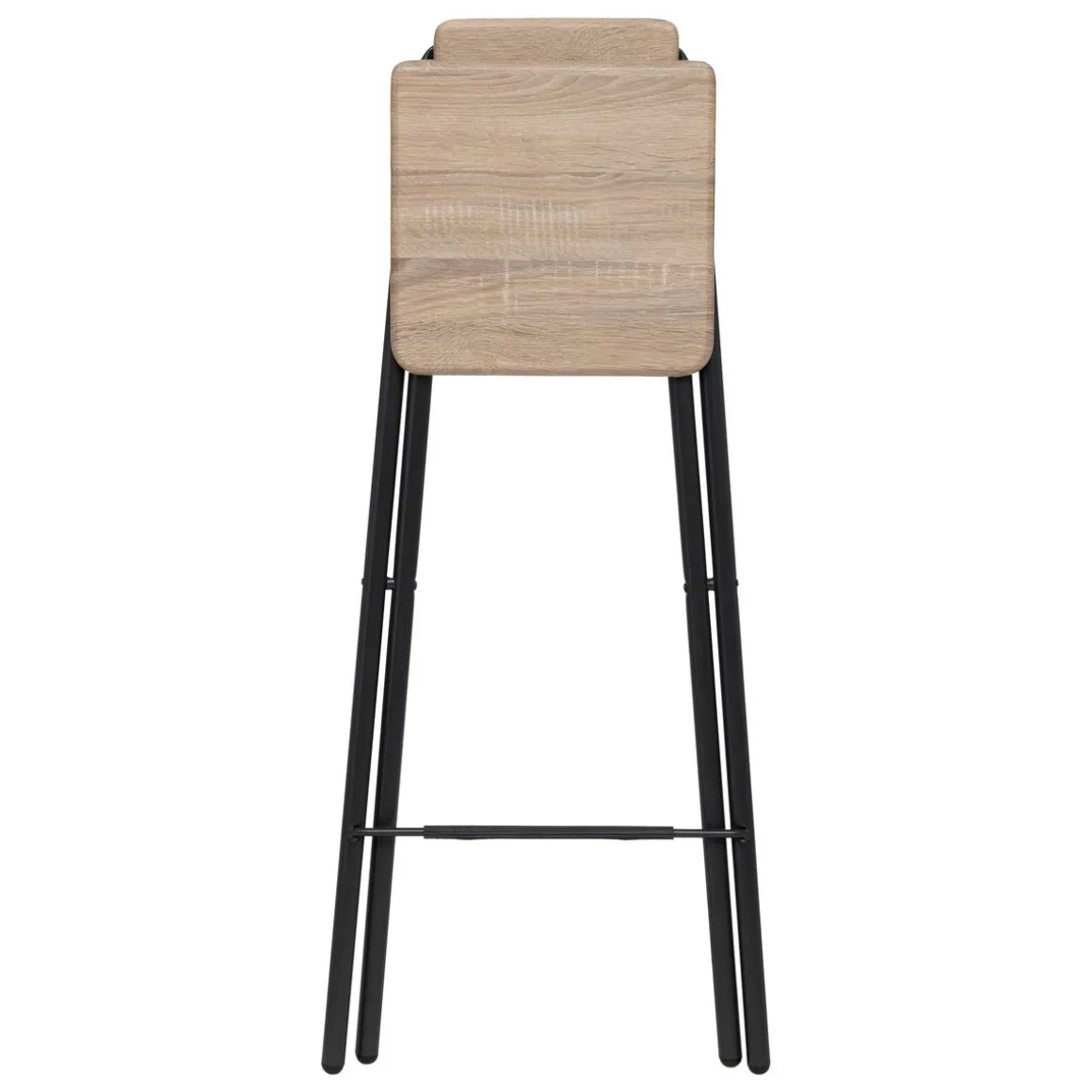 Lot de 2 chaises de bar pliantes, Effet chêne naturel