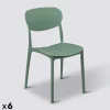 Lot de 6 chaises empilables plastique, Vert