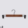 Lot de 2 cintres à pinces, Bois foncé