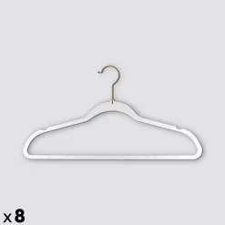 Lot de 8 cintres antidérapants plastique