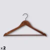 Lot de 2 cintres, Bois foncé