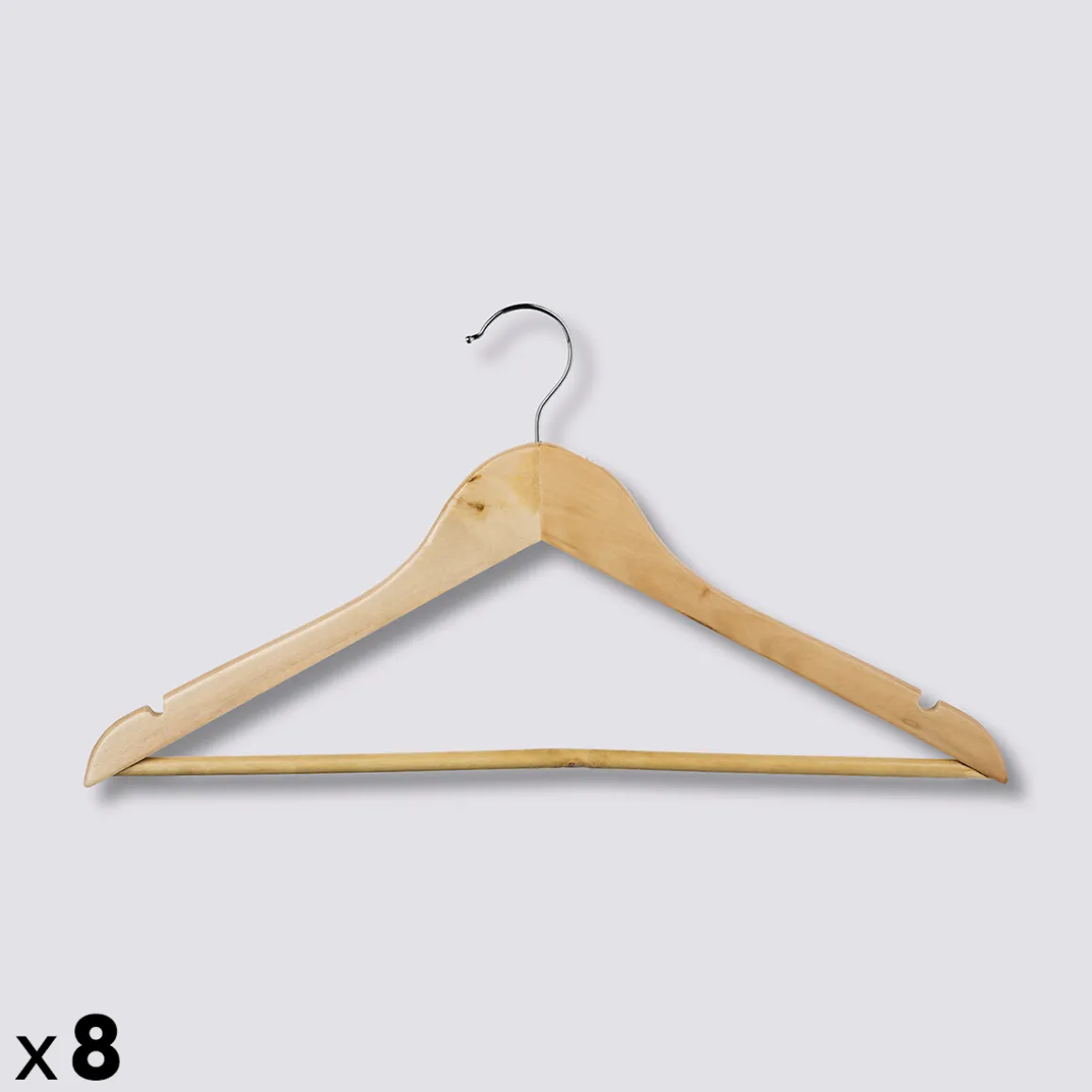 Lot de 8 cintres en bois