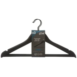Lot de 3 cintres en bois, Noir