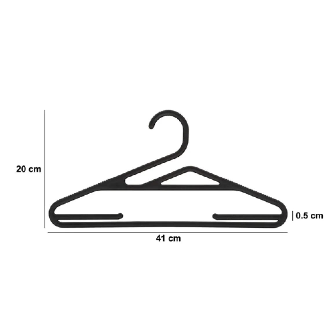 Lot de 5 cintres fins antidérapants, Noir