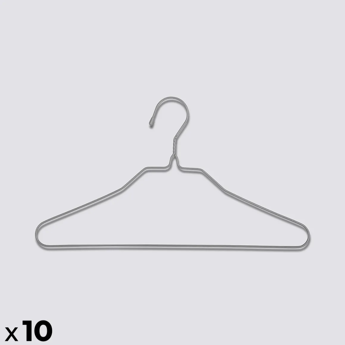 Lot de 10 cintres métal, Gris