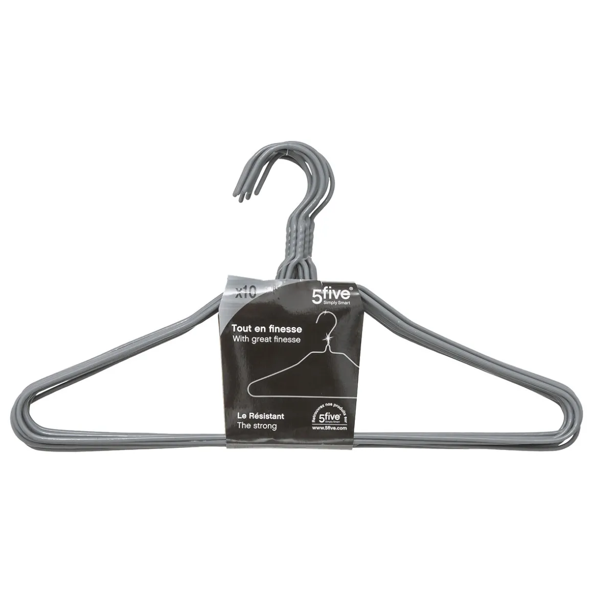 Lot de 10 cintres métal, Gris