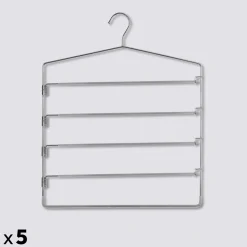 Lot de 5 cintres pantalons en métal