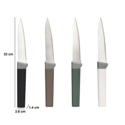 Lot de 4 couteaux à steak manche antidérapant