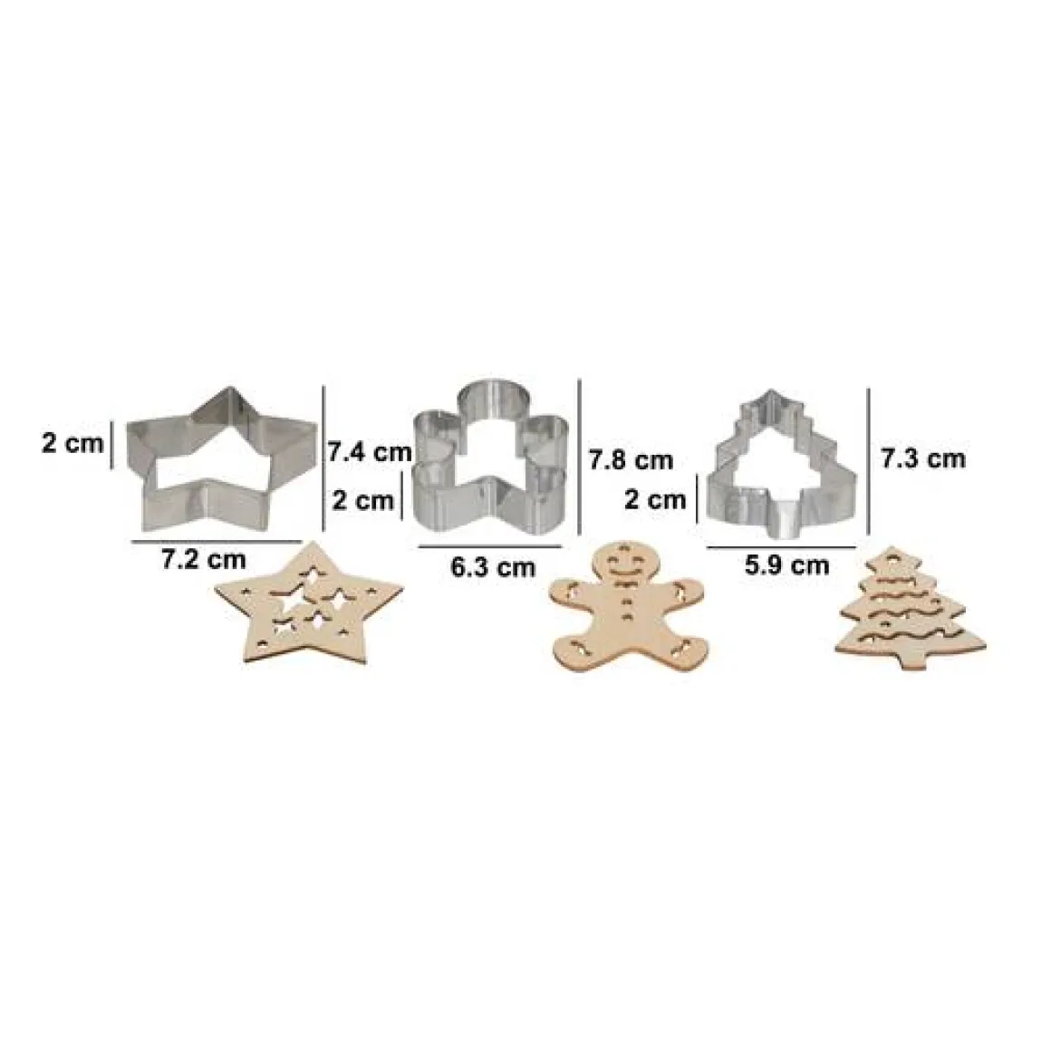 Lot de 3 emporte-pièces et 3 embosseurs Noël