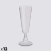 Lot de 12 flûtes à champagne, plastique