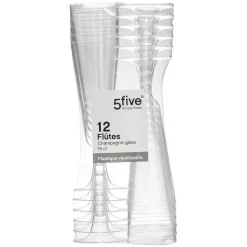Lot de 12 flûtes à champagne, plastique