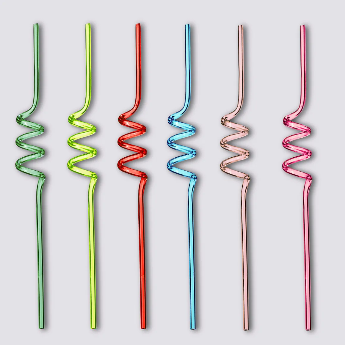 Lot de 6 pailles colorées