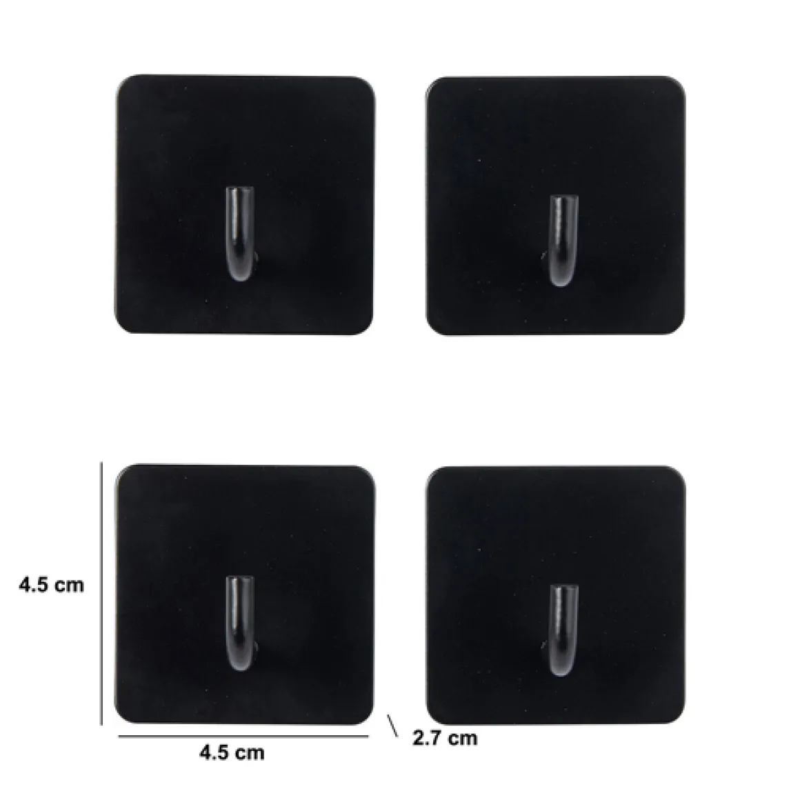 Lot de 4 patères adhésives 1 tête