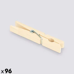 Lot de 96 pinces à linge, Bois