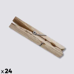 Lot de 24 pinces à linge en bois
