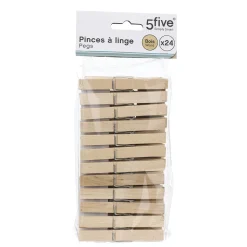 Lot de 24 pinces à linge en bois