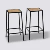 Lot de 2 tabourets bar, Effet chêne naturel