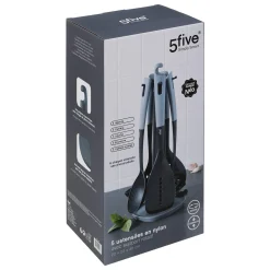 Lot de 5 ustensiles avec support
