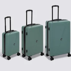 Lot de 3 valises 8 roues, H.77/67/55 cm, Vert