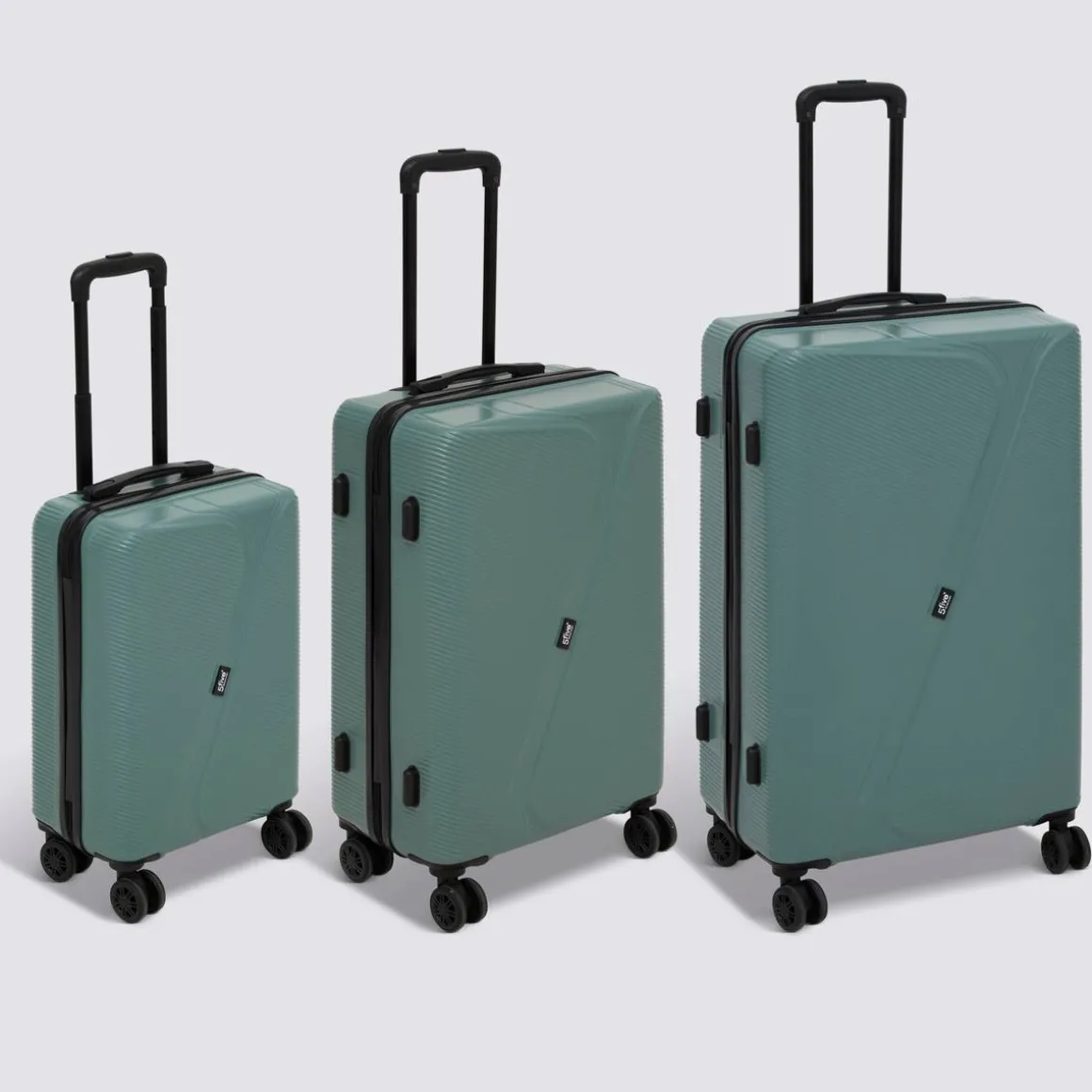 Lot de 3 valises 8 roues, H.77/67/55 cm, Vert