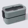 Lunch box double compartiments avec couverts