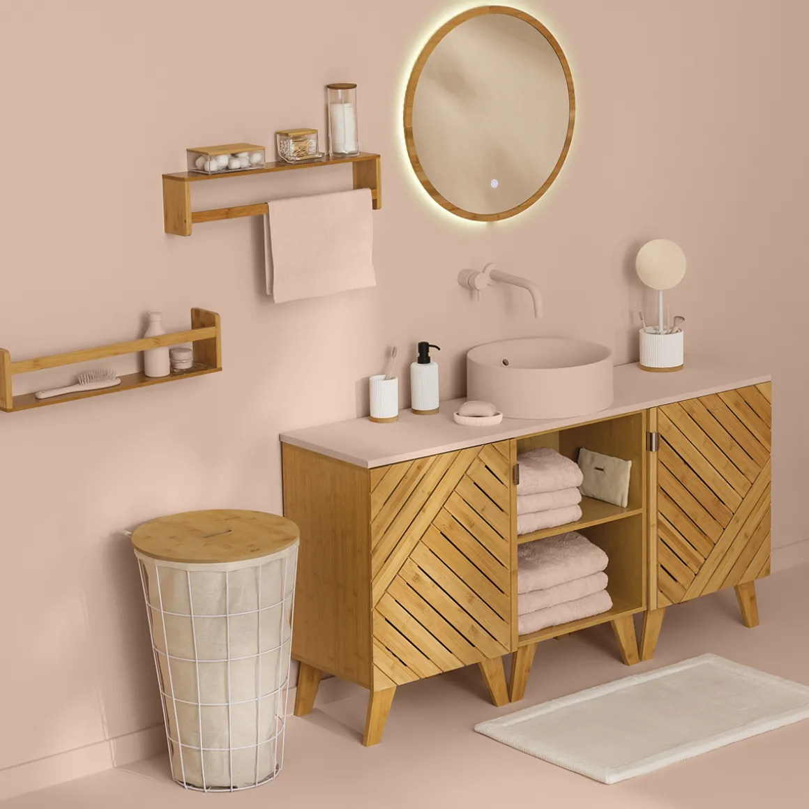Meuble 1 porte, Bambou