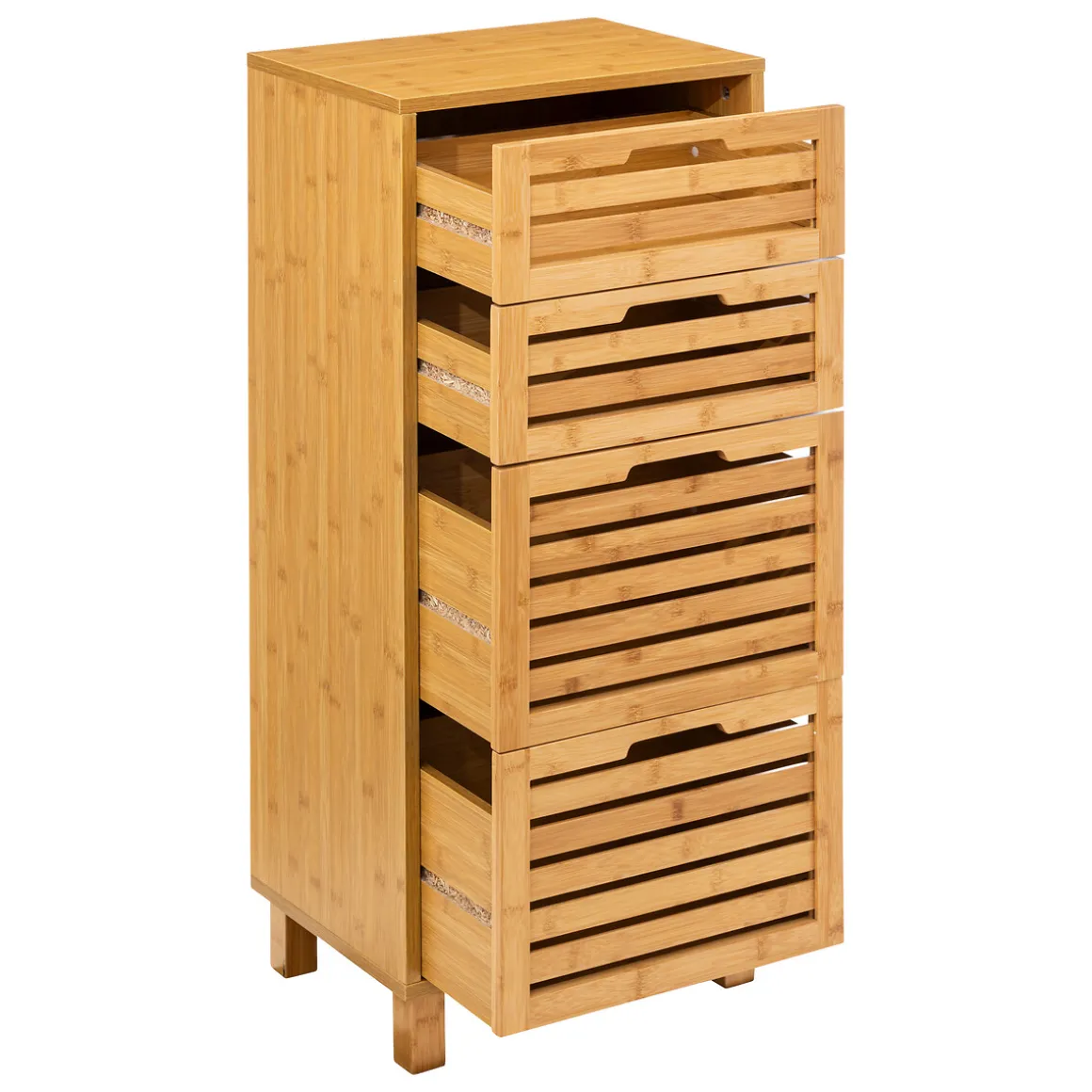 Meuble 4 tiroirs, Bambou