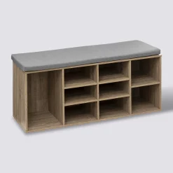 Meuble banc à chaussures x8, Effet chêne naturel