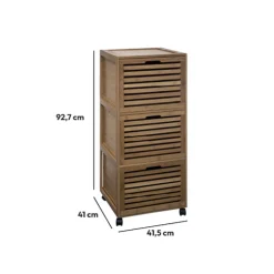 Meuble colonne 3 tiroirs, Bambou