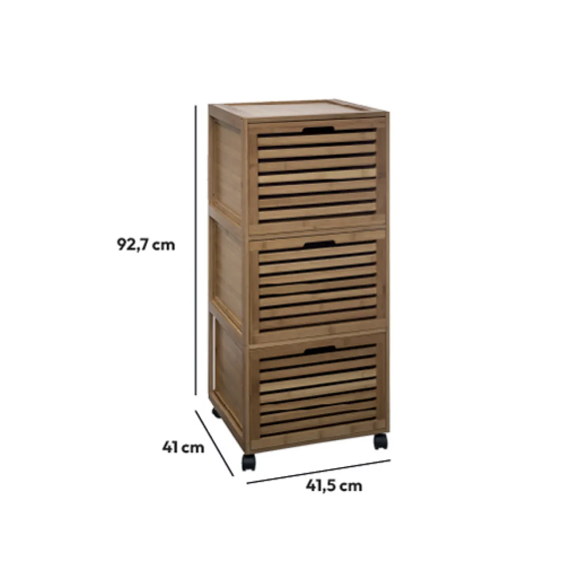 Meuble colonne 3 tiroirs, Bambou
