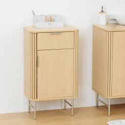 Meuble de salle de bain 1 porte, Beige