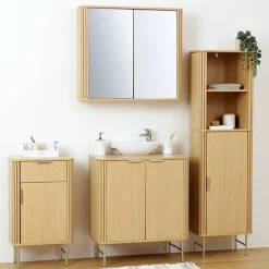 Meuble de salle de bain 1 porte, Beige